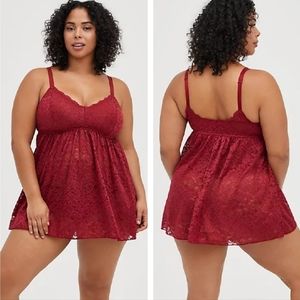 🖤Red Lace Babydoll Nighty